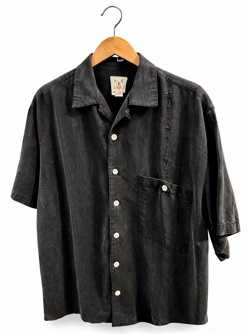Joe Marlin Black Embroidered Camp Shirt Men’s L